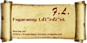 Fogarassy Lóránt névjegykártya