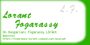 lorant fogarassy business card
