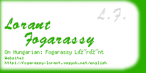 lorant fogarassy business card